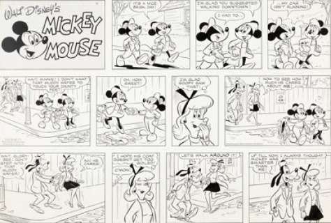 Manuel Gonzales Mickey Mouse Sunday Comic Strip Original Art dated 1-17-71 (King Features Syndicate, 1971)....