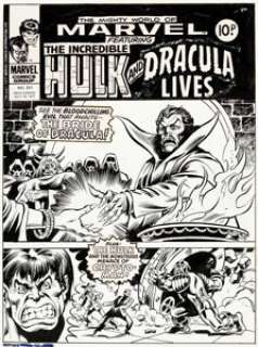 Bob Hall and Pablo Marcos Mighty World of Marvel #251 Cover Hulk Original Art dated 7-20-77 (Marvel UK, 1977)....