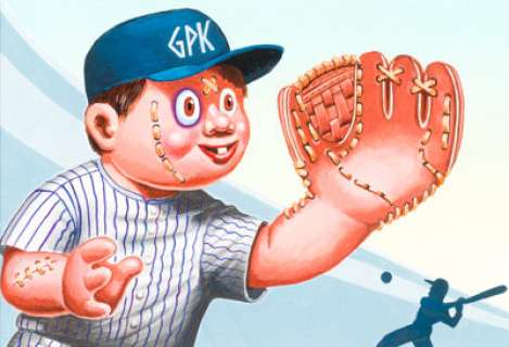 Garbage Pail Kids Series 15 Card #603 Mitch Mitt/Foul Bill Illustration Original Art (Topps, 1988).  The -