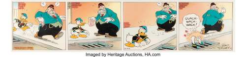 Al Taliaferro Donald Duck Daily Comic Strip Original Art dated 3-23-38 (Walt Disney Enterprises, 1938)....