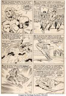 Jack Kirby and Chic Stone - Journey Into Mystery #107 Story Page 13 Thor and Grey Gargoyle Original Art (Marvel, 1964).