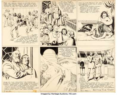 Alex Raymond - Flash Gordon Sunday Comic Strip Original Art dated 8-20-39 (King Features Syndicate, 1939).