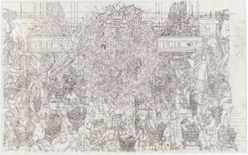 Geof Darrow - Hard Boiled #2 Double Page Splash 38-39 Original Art (Dark Horse, 1990).