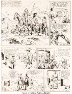 Jean Giraud (Moebius) | Blueberry Fort Navajo #1 Planche 17 (Pilote 228, 1964). Jean Giraud (Moebius) Blueberry Fort Navajo #1 Story Page 17 Original Art (Pilote 228, 1964). | Heritage