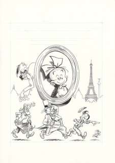 Krings, Jean-Marc | Krings, Jean-Marc - Dessin original - Projet de couverture - Bob & Bobette (Hommage) T3 - Le Reboutant rebouteux - (2019) | Catawiki