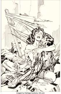 Bogdanove, Jon - Jon Bogdanove and Dennis Janke The Death of Superman Trade Paperback Cover Original Art (DC, 1993)....