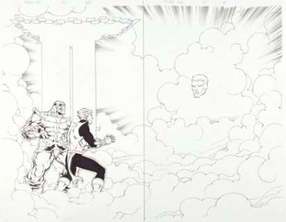 Lim, Ron - Ron Lim and Andy Smith Thanos The Infinity Finale Double Splash Page 60-61 Original Art (Marvel, 2016)....