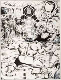Aclin, Jeff - Jeff Aclin and Tony DeZuÃ±iga Marvel Treasury Edition #17 Back Cover Original Art (Marvel, 1978)....