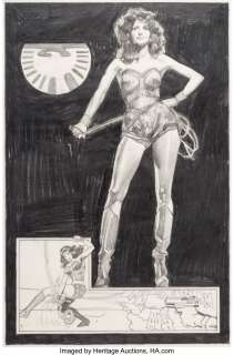 Struzan, Drew - Drew Struzan Wonder Woman Poster Preliminary Original Art (Universal Television, 1976)....