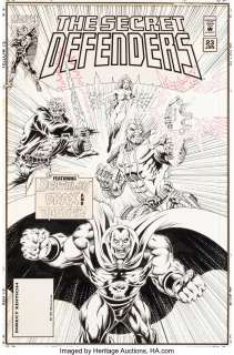 Wylie, Bill - Bill Wylie and Michael Bair Secret Defenders #23 Cover Original Art (Marvel, 1995)....