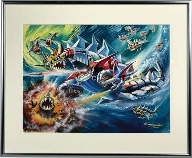 Shigeru Komatsuzaki’s hand-drawn Hand-Drawn Color Illustration "Divine Demon-Dragon Gaiking" 100 meters deep sea challenge | Mandarake (Big Web)