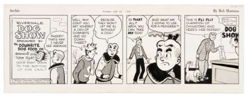 "ARCHIEâ€ 1952 DAILY COMIC STRIP ORIGINAL ART. | Hake’s