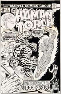 Wilson, Ron | Ron Wilson and Frank Giacoia Human Torch #8 Fantastic Four Cover Original Art (Marvel, 1975).... | Heritage