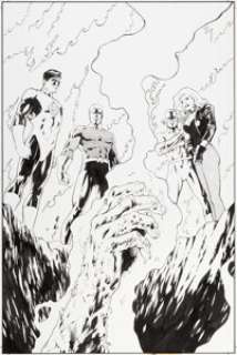 Kitson, Barry - Barry Kitson JLA: Year One #10 Cover Original Art (DC, 1998)....