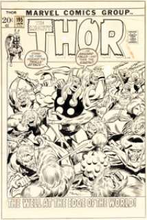 Buscema, John | John Buscema and Frank Giacoia Thor #195 Cover Original Art (Marvel, 1972).... | Heritage