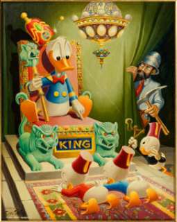 Barks, Carl - Carl Barks Green Persia Donald Duck Painting CB-OIL 45 Original Art (1973)....