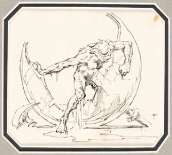 Frazetta, Frank - Frank Frazetta The Monster Men Front Illustration Original Art (Ace Books, 1963). ...