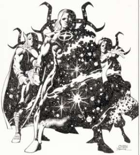 Chen, Sean - Sean Chen and Scott Hanna Avengers Infinity #4 Cover Original Art (Marvel, 2000)....