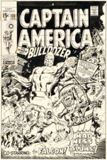 Marie Severin and Sal Buscema (attributed) - Captain America #133 Cover Original Art (Marvel, 1971)....