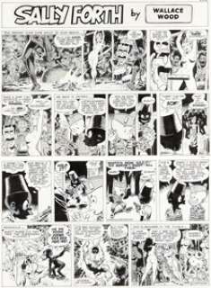 Wally Wood - Sally Forth Comic Strip #S57 Original Art (Wood and Richter, 1972). (Total: 2 Original Art)