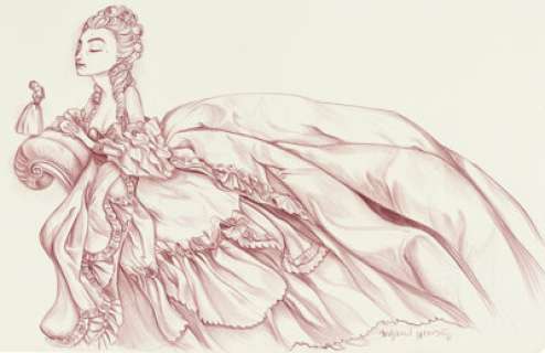 Benjamin Lacombe Marie-Antoinette, Carnet Secret d‘une Reine Illustration Original Art (2015).