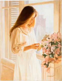 Enric (Enrique Torres-Prat) Woman at the Window Painting Original Art (1999). | Heritage