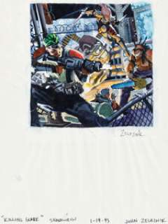 John Zeleznik Shadowrun: A Killing Glare RPG Preliminary Cover and Drawing Original Art Group of 2 (FASA, 1993). (Total: 2 Original Art)