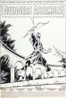 Bob Hall and Brett Breeding West Coast Avengers #1 Splash Page 1 Hawkeye Original Art (Marvel, 1984).