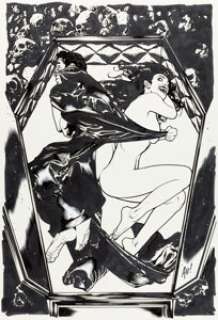 Adam Hughes Vampirella Dracula: Unholy Variant Cover Original Art (Dynamite Entertainment, 2021).