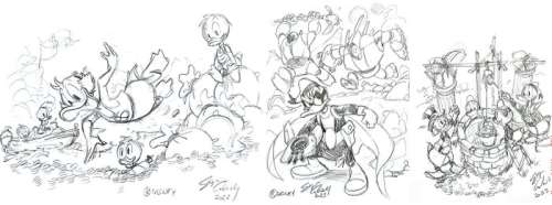 Sergio Cabella | Donald Duck, Uncle Scrooge - 3 non-published pencil drawings by Sergio Cabella (2023) | Catawiki
