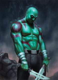 2023 Skybox Marvel Masterpieces #4 Drax - Original Trading Card Artwork by Dan dos Santos | Heritage