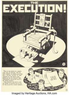 Johnny Craig Crime SuspenStories #12 "Execution!" Complete 8-Page Story Original Art (EC, 1952). (Total: 8 Original Art)