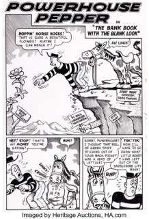 Basil Wolverton Joker Comics Powerhouse Pepper Story Page 1 Original Art (Humorama, c. 1940s). | Heritage