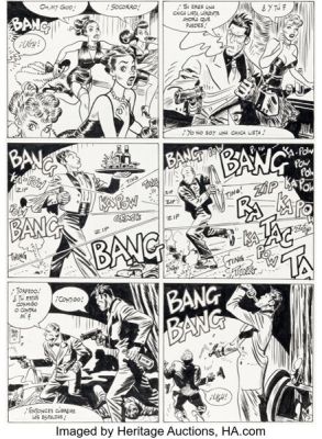 Jordi Bernet Co & Co #5 Torpedo 1936 Story Page 7 Original Art (Ediciones B, 1993).