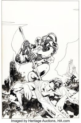 Ryan Sook DC Universe Online Legends #1 Lex Luthor and Superman Variant Cover Original Art (DC, 2011).