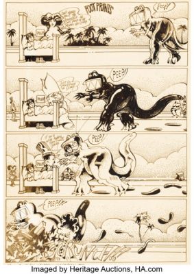 Victor Moscoso "Footprints" 1-Page Story Original Art (1975).