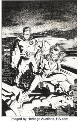 Mike Zeck Robin III: Cry of the Huntress #3 Cover Original Art (DC, 1993).
