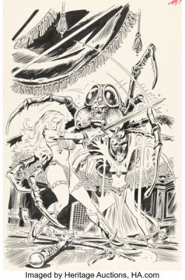 Frank Thorne Red Sonja #3 Cover Original Art (Marvel, 1977). | Heritage