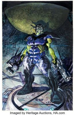 Simone Bianchi Avengers Forever #10 Skrull Variant Cover Painting Original Art (Marvel, 2022).