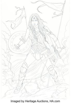 Jenny Frison Wonder Woman #60 Variant Cover Original Art (DC, 2019). | Heritage