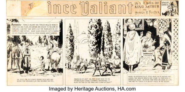 Hal Foster Prince Valiant Sunday Comic Strip Original Art dated 6-15-41 (King Features Syndicate, 1941). (Total: 2 Original Art) | Heritage