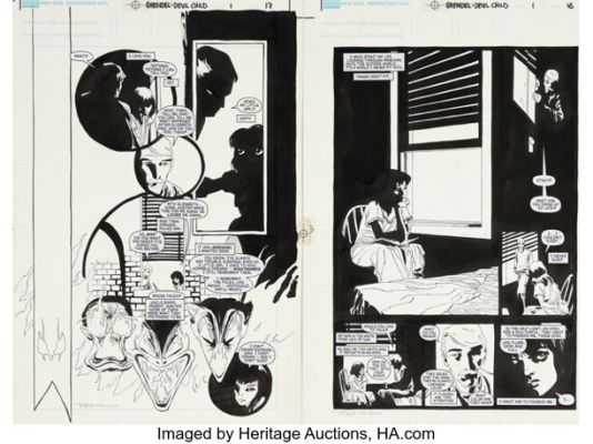 Tim Sale Grendel: Devil Child #1 Story Page 16 & 17 Original Art Group of 2 (Dark Horse, 1999). (Total: 2 Original Art) | Heritage