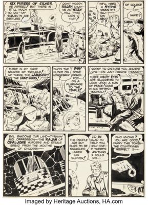 Will Eisner, Klaus Nordling, and James Dixon The Spirit Section "Khyber Bill" Story Page 2 Original Art (Register & Tribune Syndicate, 1951). | Heritage