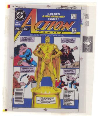 Action Comics #600 Original Comic Cover Color Key Separation Production Art | Neat Stuff Vault