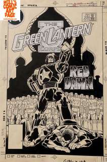 Joe Staton Bruce Patterson - green lantern corps #209 cover (dc, 1987) 1st jli rocket red