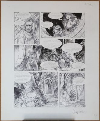 Paolo Eleuteri Serpieri | TAVOLA ORIGINALE PER DRUUNA #8 – pag.40 ‘CLONE’  2004 ART  BY PAOLO ELEUTERI SERPIERI Matita e china su cartoncino  MISURE CM. 30 X 36,5 circa   | Art e Fumetto