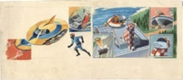 Shigeru Komatsuzaki Hand-Drawn Hanken Color Illustration "Grendizer" | Mandarake (Big Web)