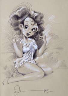 Dan (Verlinden) - Le Petit Spirou, illustration au crayon gras et…