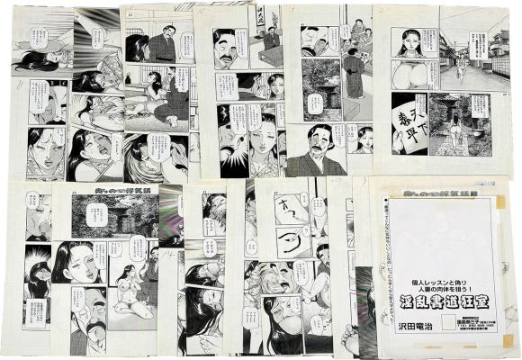 Ryuji Sawada Hand-Drawn Manuscript "Indecent Calligraphy Mad Room" (16 pages) | Mandarake (Big Web)