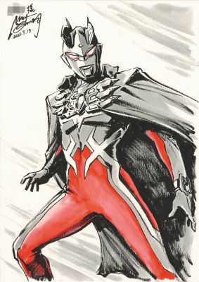 Shinji Nishikawa Hand-Drawn Color Illustration "Ultraman Zero" | Mandarake (Big Web)